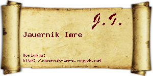 Jauernik Imre névjegykártya